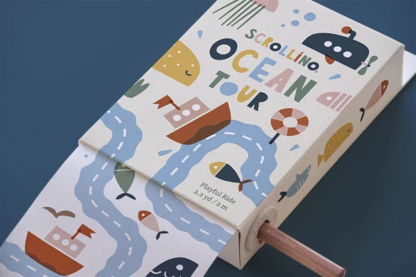 Livre objet à dérouler 100% compostable - Scrollino Ocean Tour - Image 2