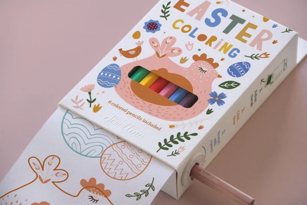 Livre objet à dérouler 100% compostable - Scrollino Pâques - Image 2