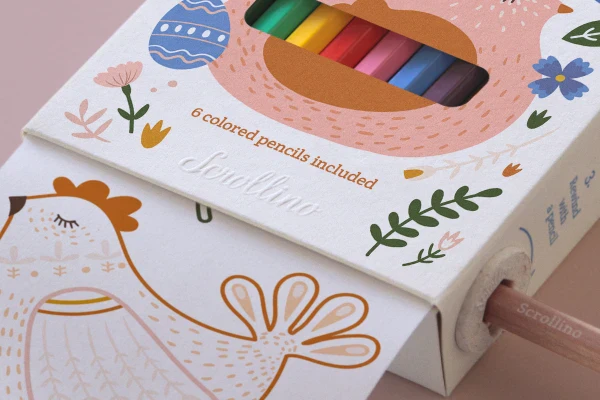 Livre objet à dérouler 100% compostable - Scrollino Pâques - Image 4