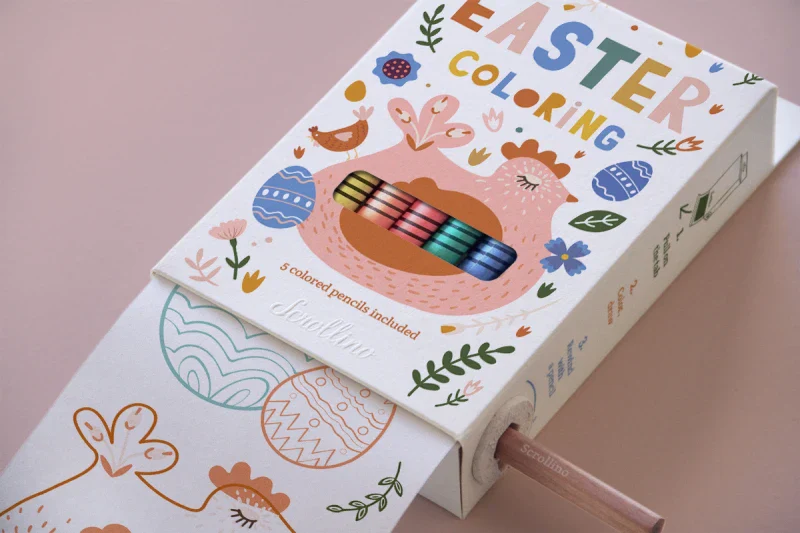 Livre objet à dérouler 100% compostable - Scrollino Pâques - Image 7