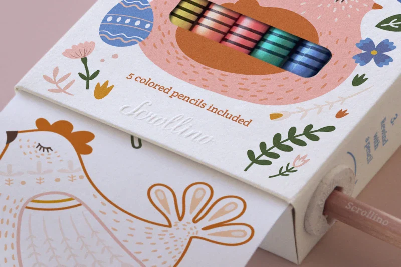 Livre objet à dérouler 100% compostable - Scrollino Pâques - Image 8
