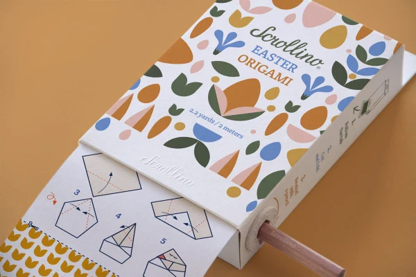Livre objet à dérouler 100% compostable - Scrollino Pâques Origami - Image 2