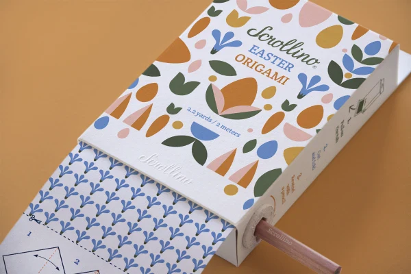 Livre objet à dérouler 100% compostable - Scrollino Pâques Origami - Image 4