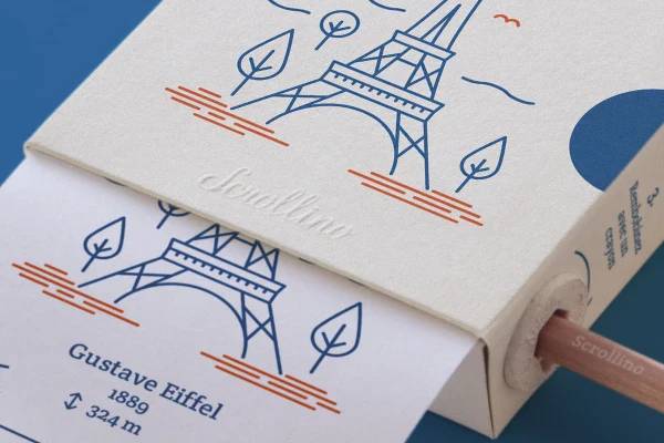 Livre objet à dérouler 100% compostable - Scrollino Paris Coloring - Image 3