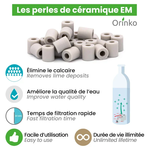 Lot de 2 Charbons actifs Binchotan de Kishu + 15 Perles de céramique EM® - Image 6