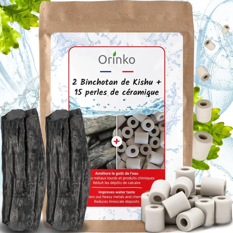 Lot de 2 Charbons actifs Binchotan de Kishu + 15 Perles de céramique EM® - Image 9