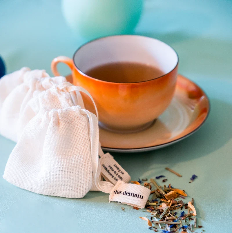 Lot de 2 sachets de thé en coton bio - Image 3