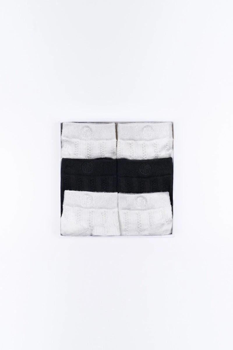 Lot de 3 chaussettes courtes - noires et blanches - Image 2