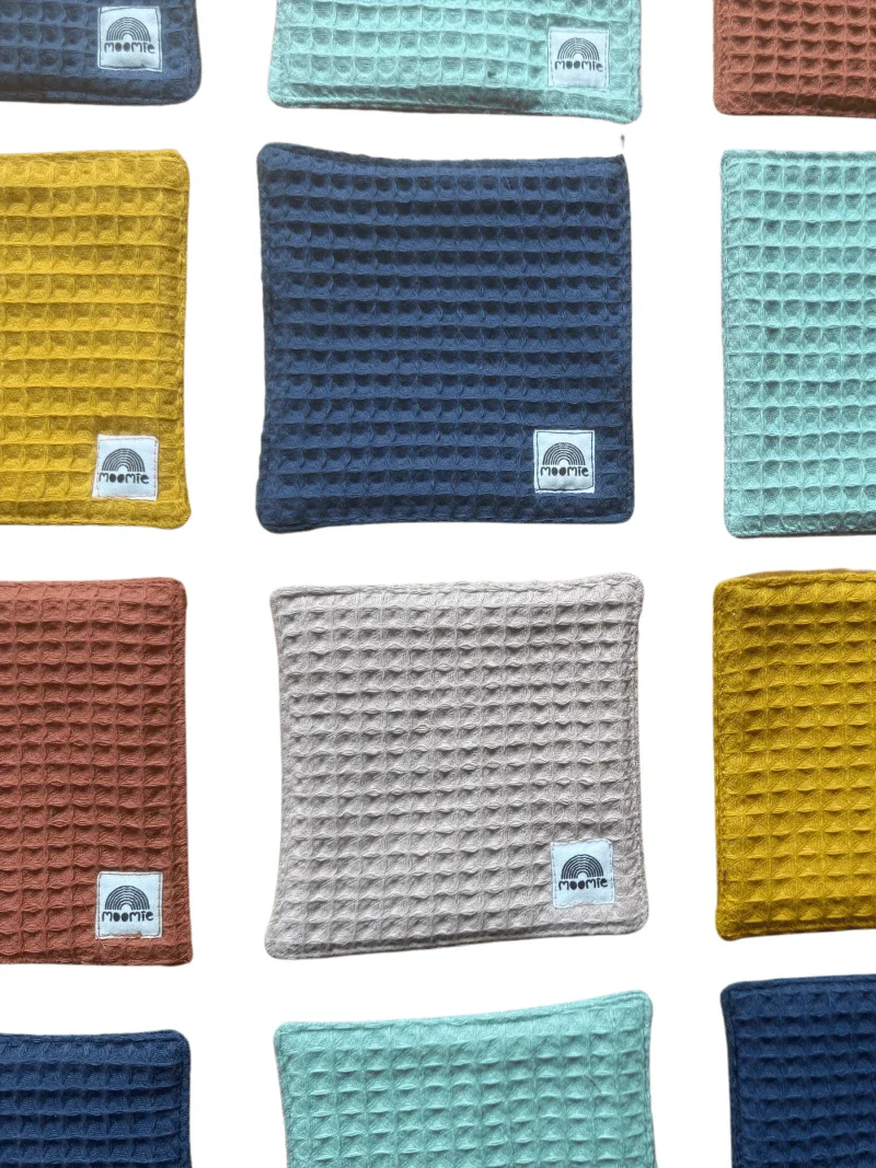Lot de 3 lingettes nid d'abeille (5 couleurs) - Image 2
