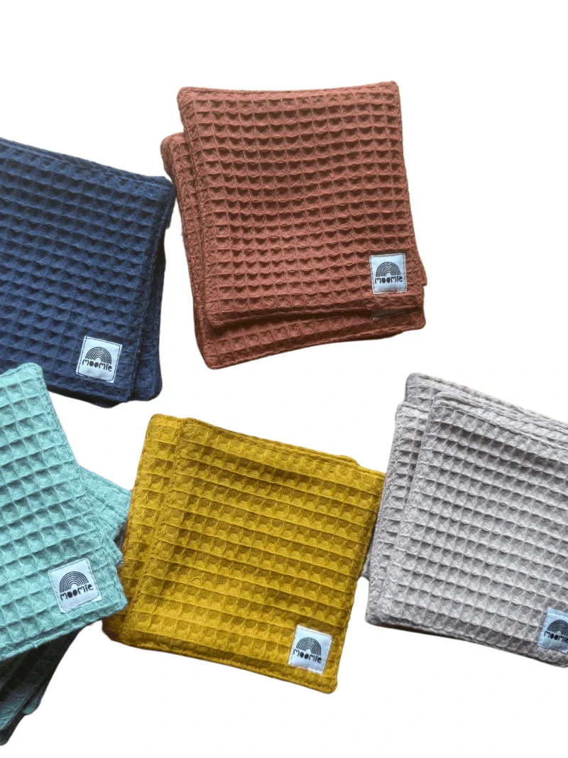 Lot de 3 lingettes nid d'abeille (5 couleurs) - Image 3