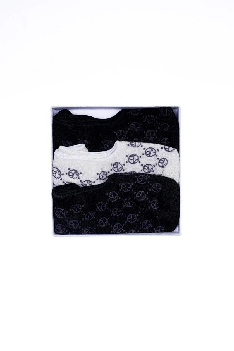 Lot de 3 socquettes - 1 paire blanche et 2 paires noires - Image 2