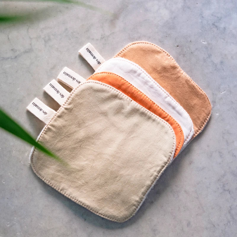 Lot de 4 maxi lingettes démaquillantes en coton bio & teinture végétale - Image 2