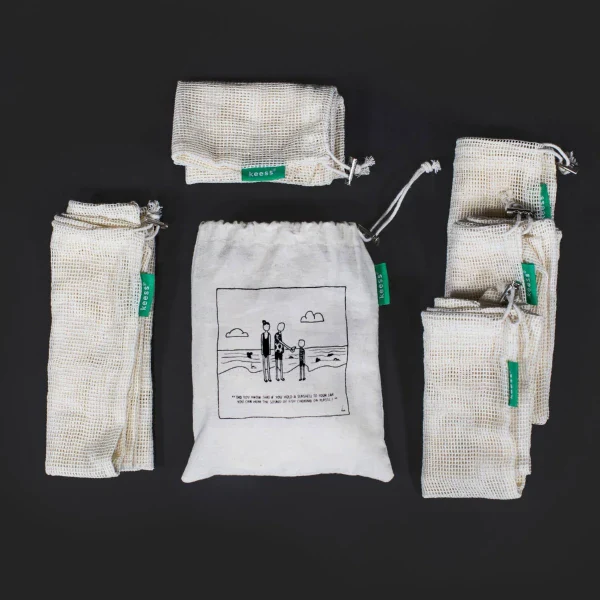 Lot de 6 sachets pour fruits et légumes zéro déchet x Collab avec Art of Boo - Image 2