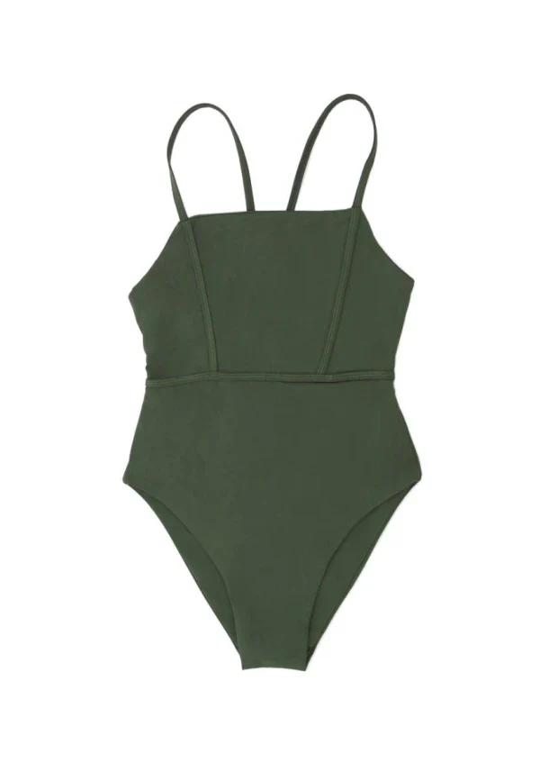 Maillot de bain une pièce col carré Byron Bay - algues - Image 9