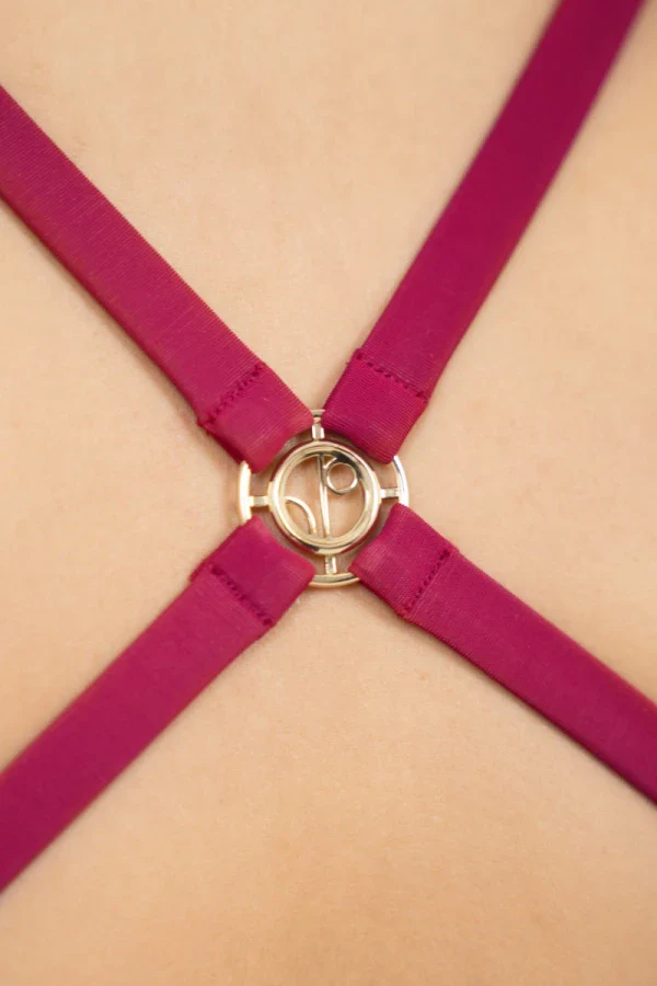 Maillot de bain une pièce col carré Mykonos - Rouge Corail - Image 4