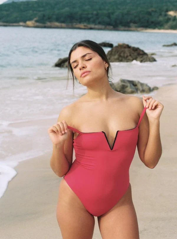 Maillot de bain une pièce réversible Bleu/Rose - Giali - Image 2