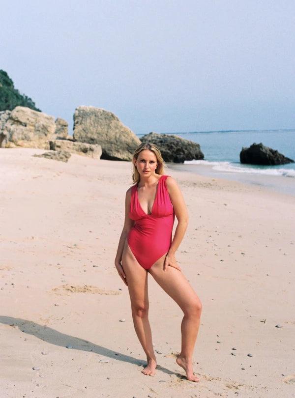 Maillot de bain une pièce réversible Rose/Cerise - Aléria - Image 3