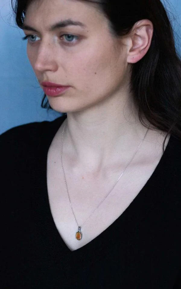 Médaillon en argent avec émail brun et dorée - Soul Love - Image 2