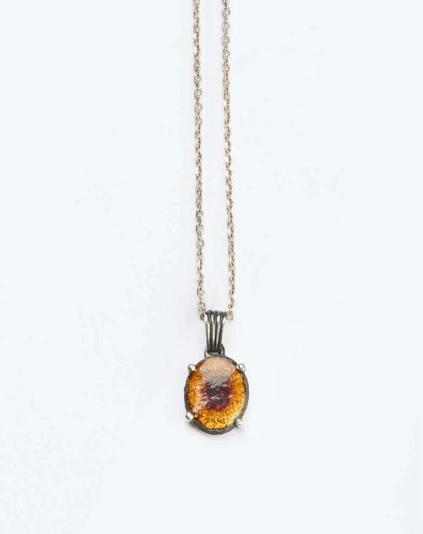 Médaillon en argent avec émail brun et dorée - Soul Love - Image 3