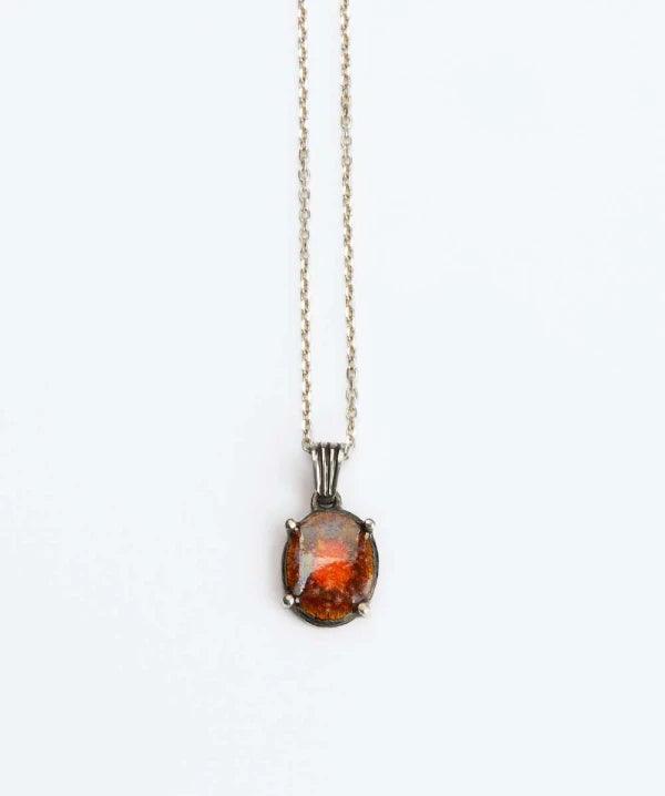 Médaillon en argent avec émail rose et bordeaux - Soul Love - Image 3