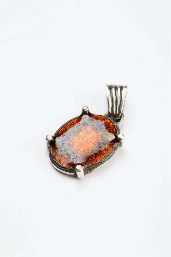 Médaillon en argent avec émail rose et bordeaux - Soul Love - Image 4