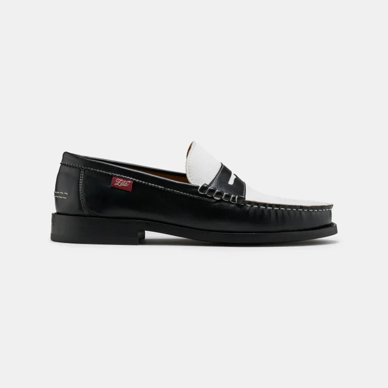 Mocassins véganes unisexes - Braga noir et blanc - Image 3