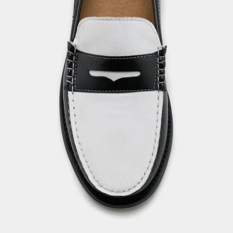 Mocassins véganes unisexes - Braga noir et blanc - Image 4
