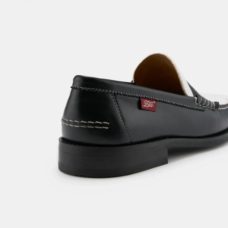 Mocassins véganes unisexes - Braga noir et blanc - Image 5