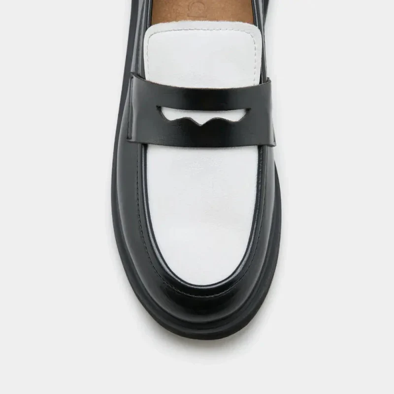 Mocassins véganes unisexes - Douro noir - blanc - Image 3