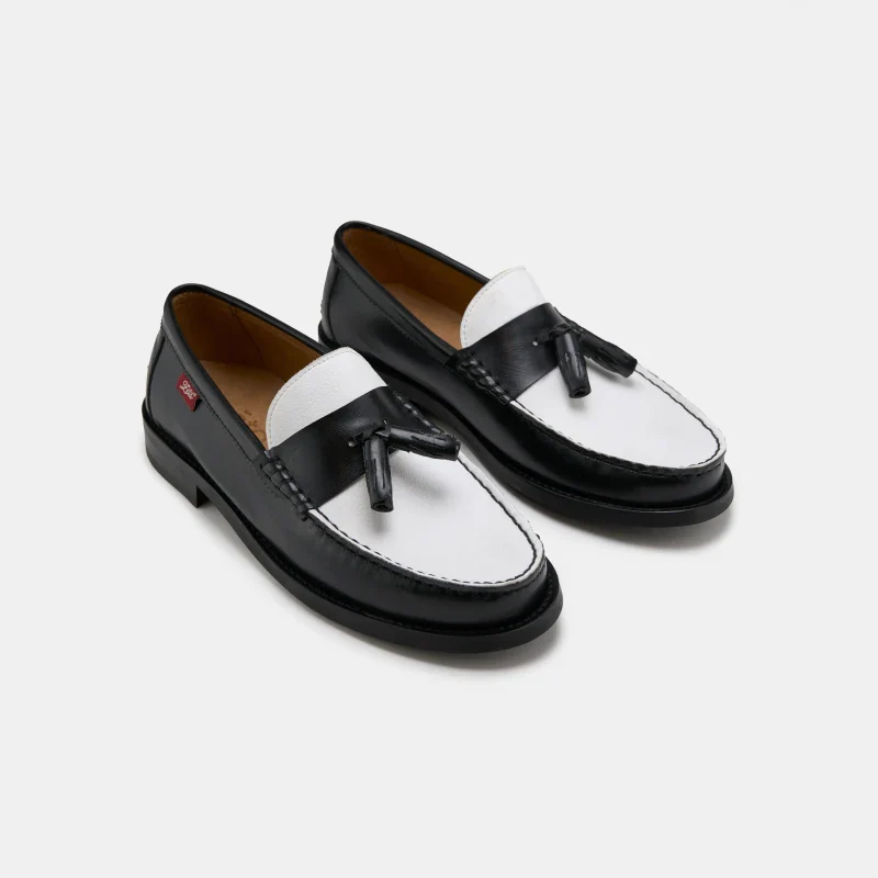 Mocassins véganes unisexes - Minho noir et blanc - Image 2