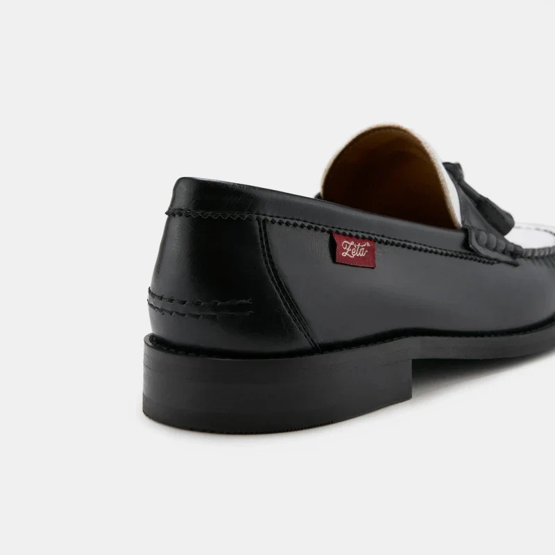 Mocassins véganes unisexes - Minho noir et blanc - Image 4