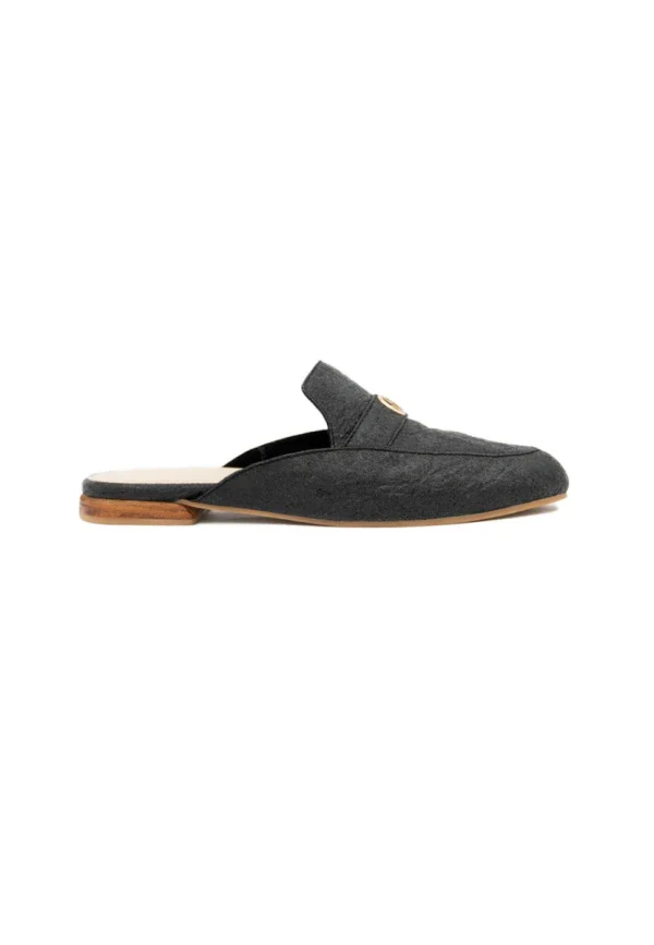 Mules plates noires vegan en cuir d'ananas - Cairo - Image 13