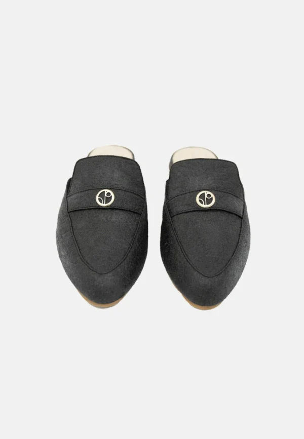 Mules plates noires vegan en cuir d'ananas - Cairo - Image 26