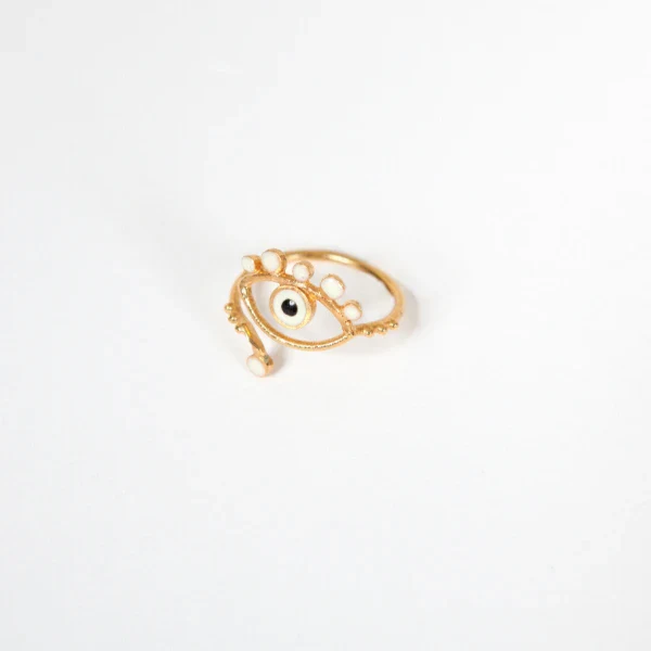 Bague dorée avec petit oeil - Image 3