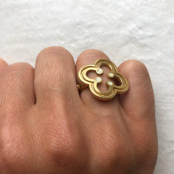Bague ajustable Sursock dorée - Image 4