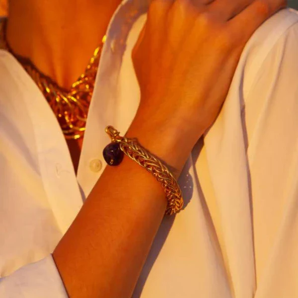 Bracelet Cham avec pierre semi-précieuse I Plusieurs coloris - Image 2