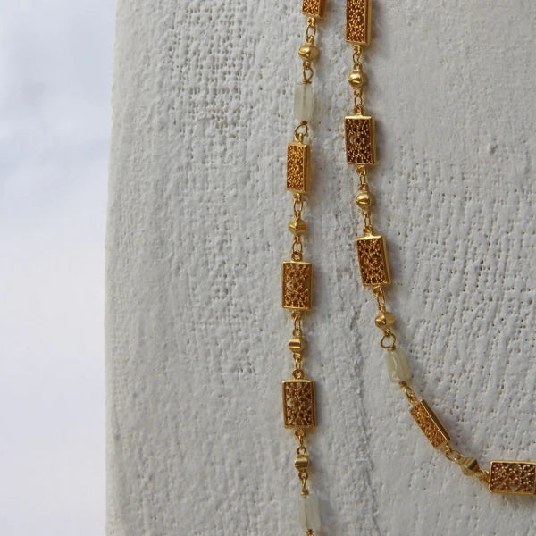 Collier Sautoir doré avec pierres Kingdom I Cercles - Image 3