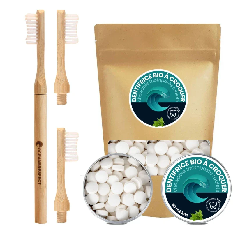 Pack 6 mois : Brosse à dents en bambou et dentifrice en pastilles - Image 3