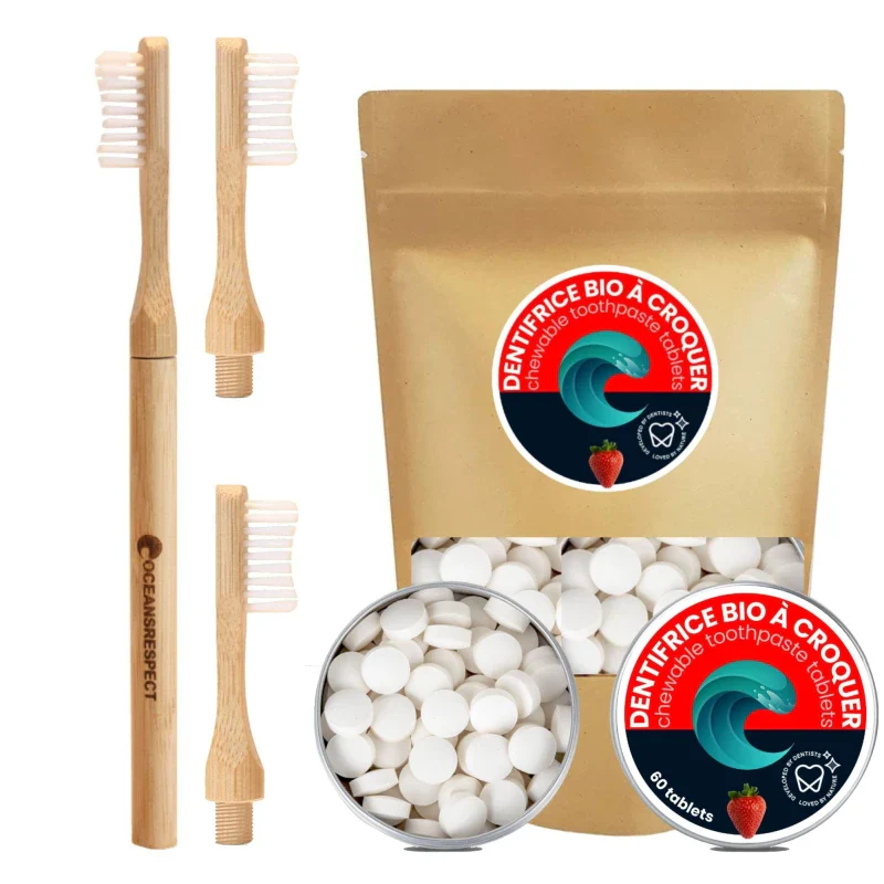 Pack 6 mois : Brosse à dents en bambou et dentifrice en pastilles - Image 4