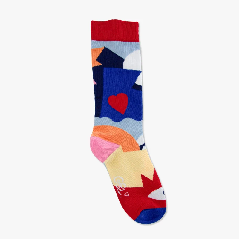 Paire de chaussettes "Abstract rouge" - Guillaume & Laurie - Image 3