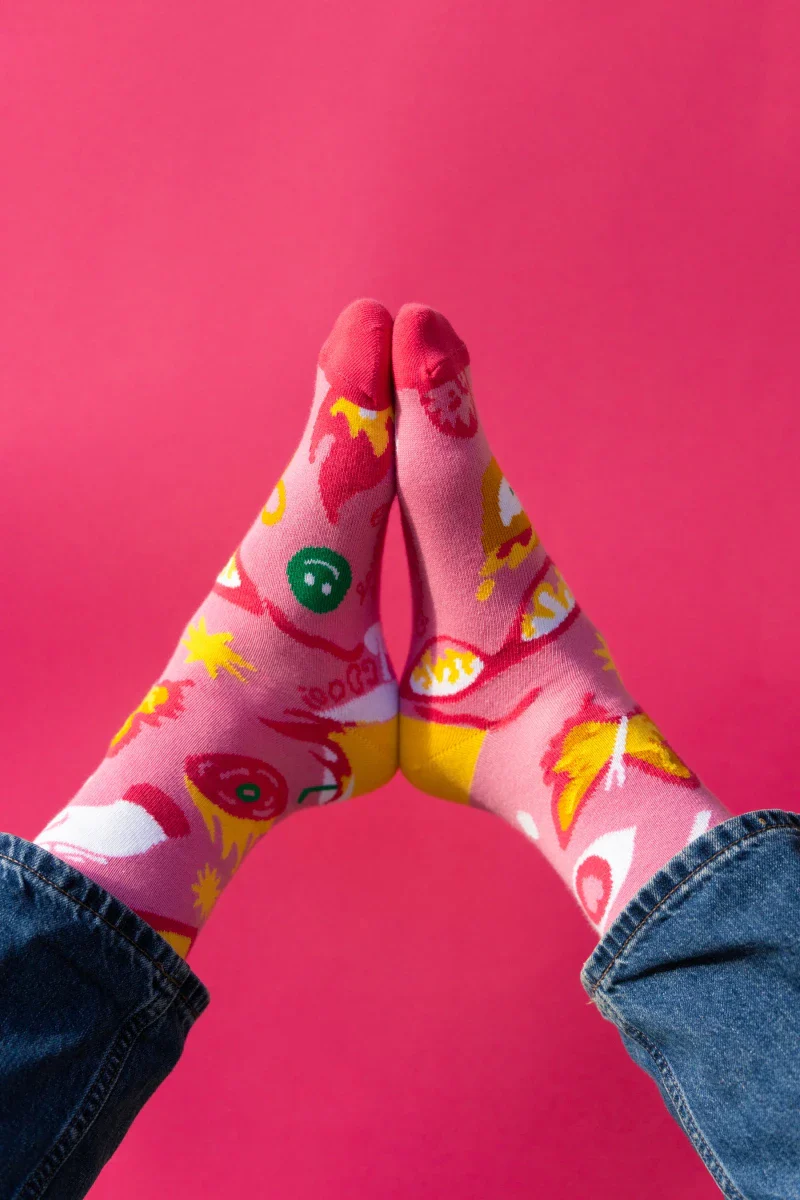 Paire de chaussettes "On Fire" Rose - Image 2