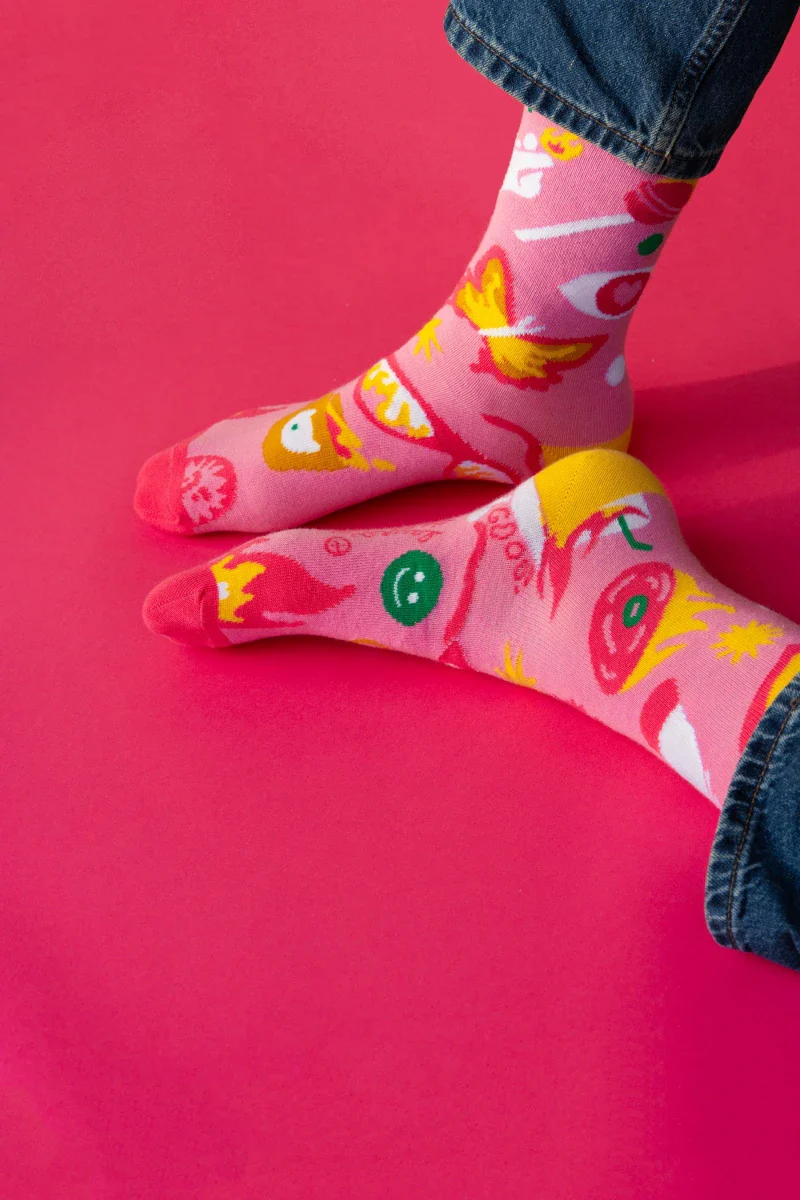 Paire de chaussettes "On Fire" Rose - Image 3
