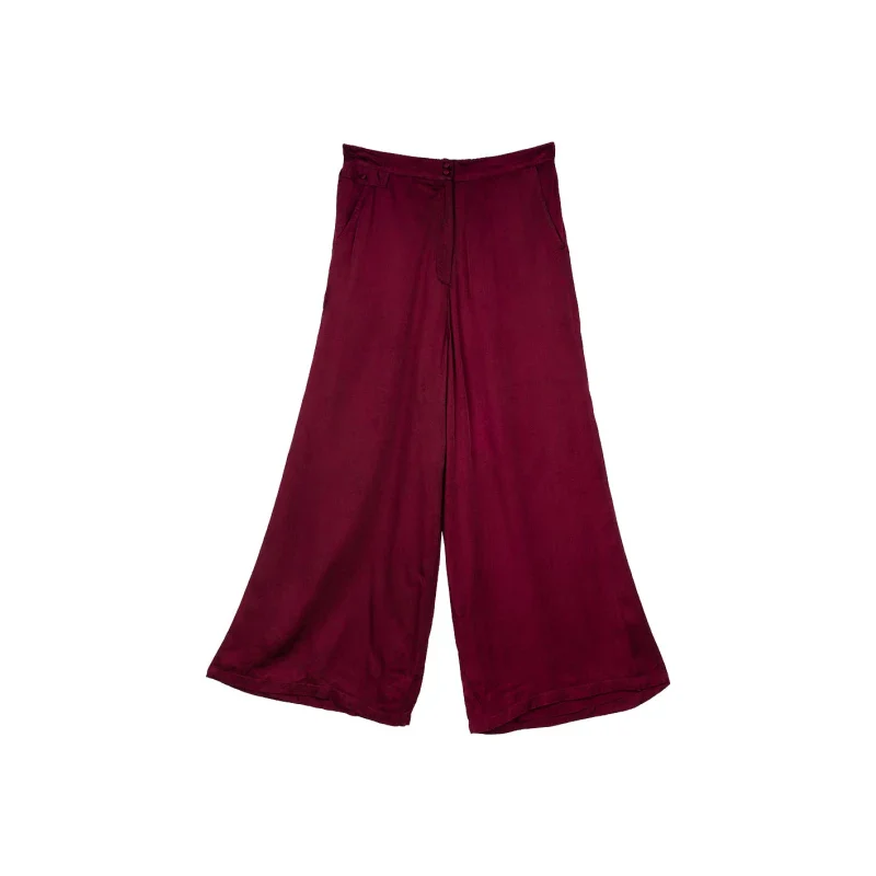 Pantalon bordeaux coupe sophistiquée en fibres de pétales de roses - Image 3