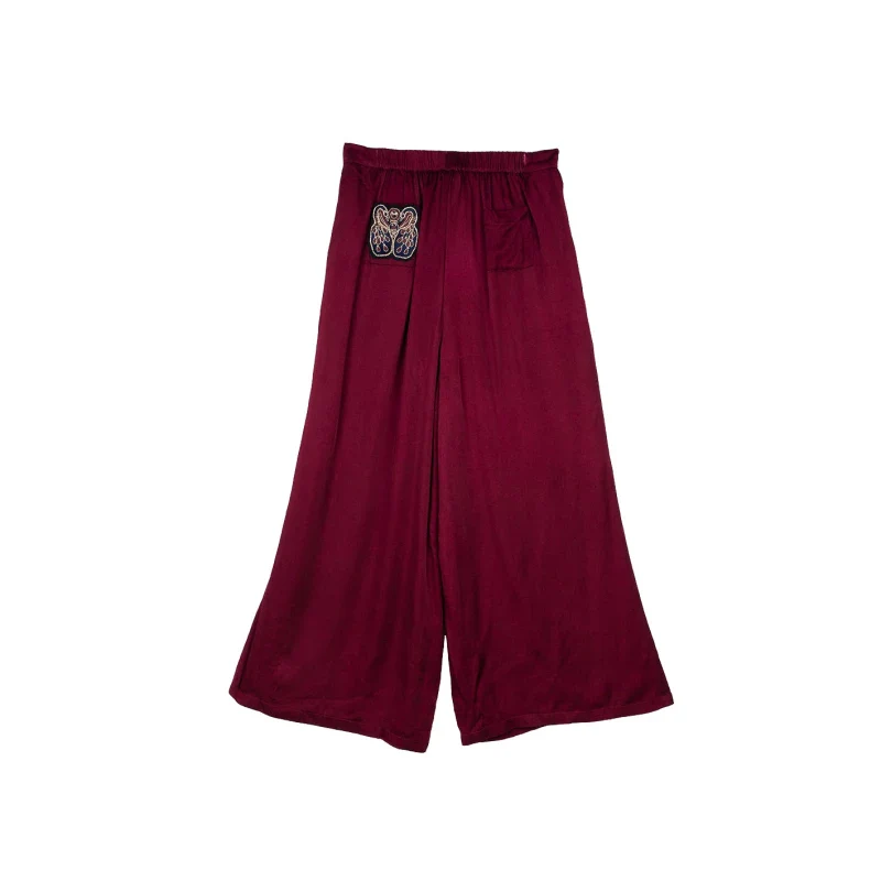 Pantalon bordeaux coupe sophistiquée en fibres de pétales de roses - Image 4