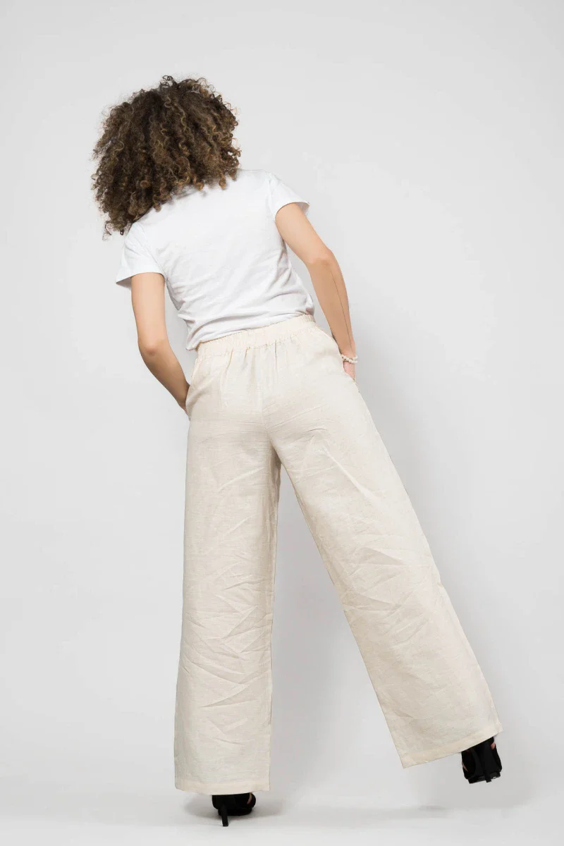Pantalon en lin Beige - Image 3