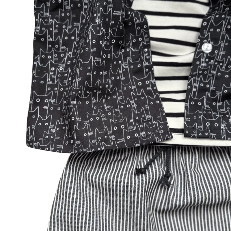 Pantalon jean rayé noir et blanc - Moomie - Image 2