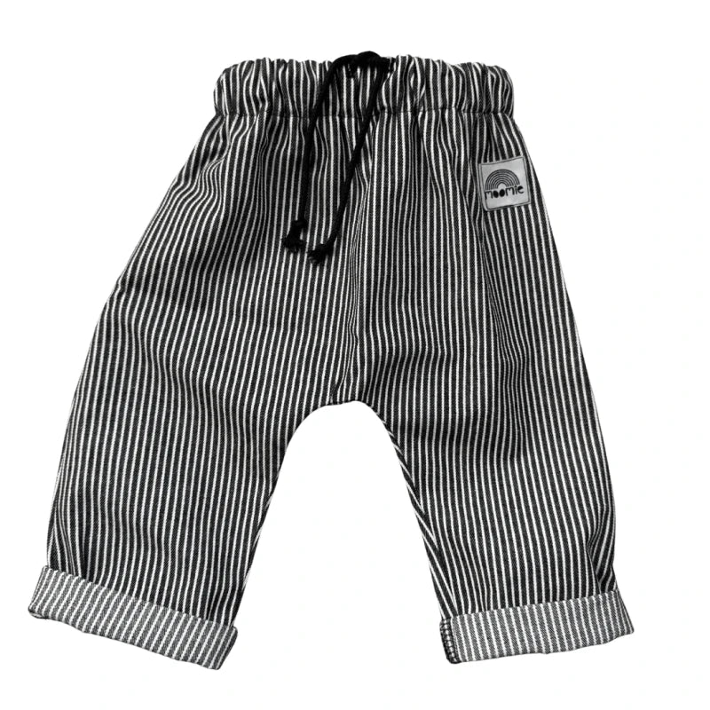 Pantalon jean rayé noir et blanc - Moomie - Image 4