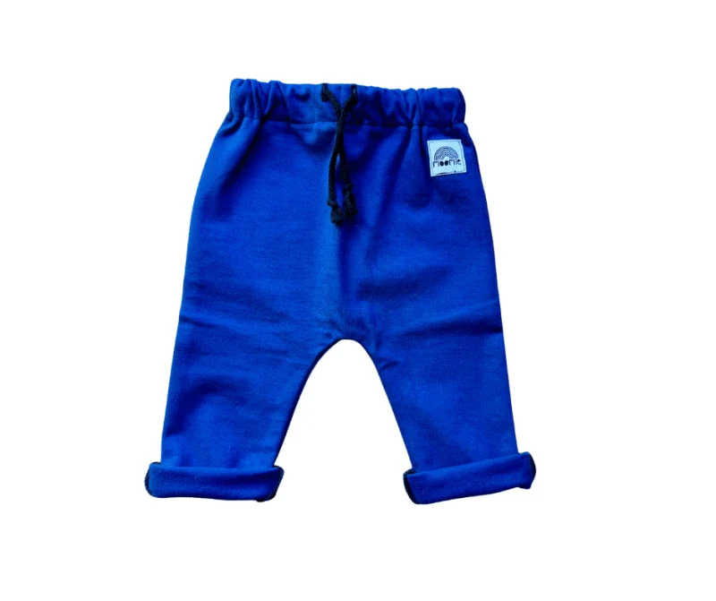 Pantalon jogpant bleu cobalten tissu bio pour enfants - Moomie - Image 2