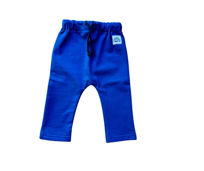 Pantalon jogpant bleu cobalten tissu bio pour enfants - Moomie - Image 3