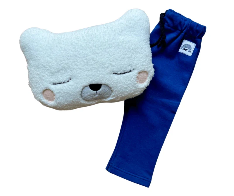 Pantalon jogpant bleu cobalten tissu bio pour enfants - Moomie - Image 5